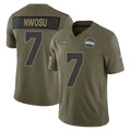 S.Seahawks #7 Uchenna Nwosu Player Olive 2025 Salute To Service Limited Home Game Odoa Stitched Jerseys