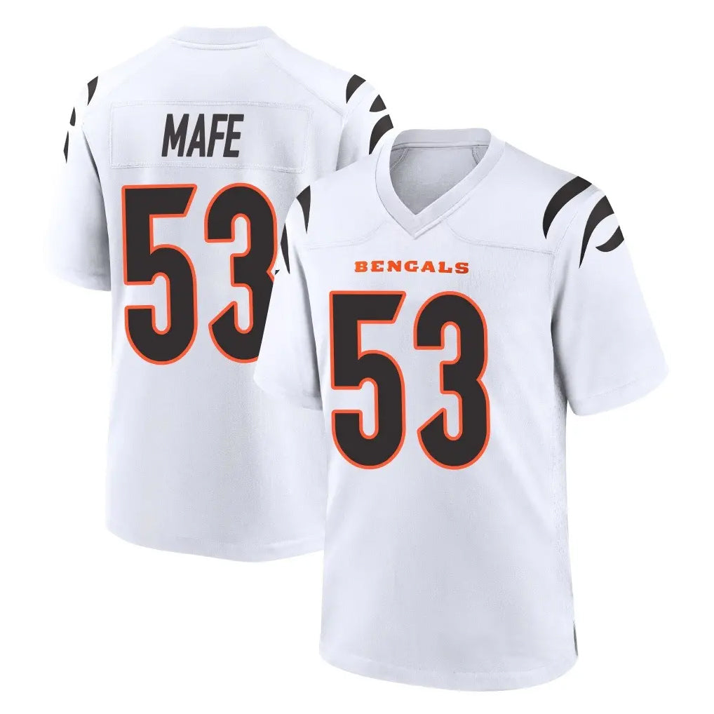 C.Bengals #53 Boye Mafe Player White Home Game Odoa Stitched Jerseys