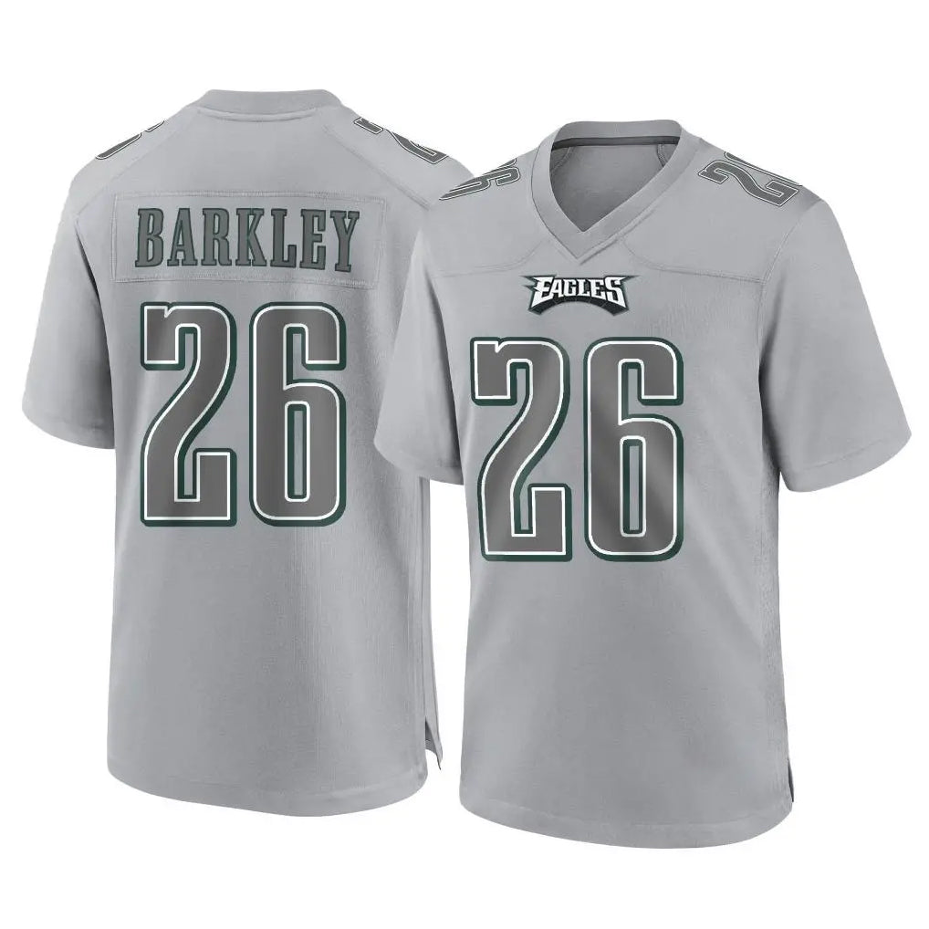 P.Eagles #26 Saquon Barkley Player Gray Atmosphere Fashion Home Game Odoa Stitched Jerseys