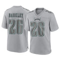 P.Eagles #26 Saquon Barkley Player Gray Atmosphere Fashion Home Game Odoa Stitched Jerseys