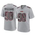 SF.49ers #98 Mykel Williams Player Gray Atmosphere Fashion Home Game Odoa Stitched Jerseys