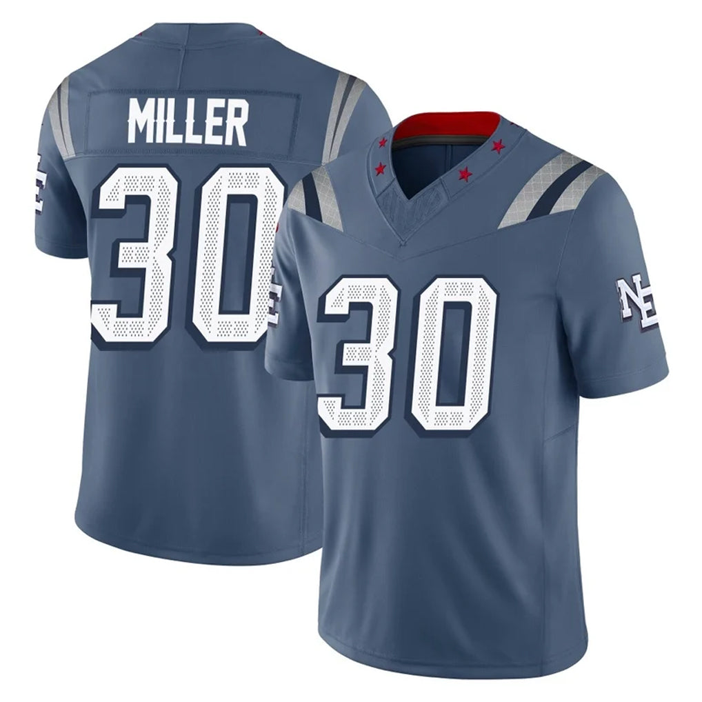 NE.Patriots #30 Jam Miller Player Blue Limited Rivalries Collection Home Game Odoa Stitched Jerseys