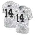 LV.Raiders #14 Matt Gay Player Arctic Camo Salute To Service Limited Game Odoa Stitched Jerseys