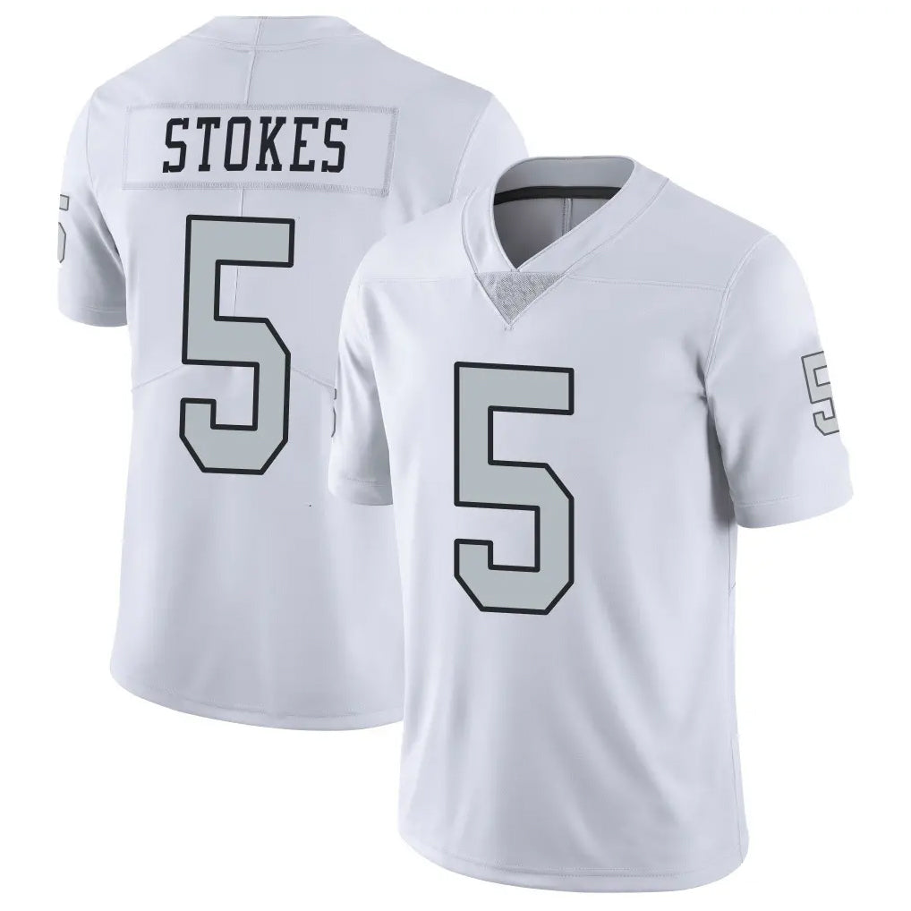 LV.Raiders #5 Eric Stokes Player White Limited Color Rush Home Game Odoa Stitched Jerseys
