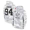 NO.Saints #94 Cameron Jordan Player Arctic Camo Salute to Service Pullover Hoodies Limited Game Odoa Stitched Jerseys