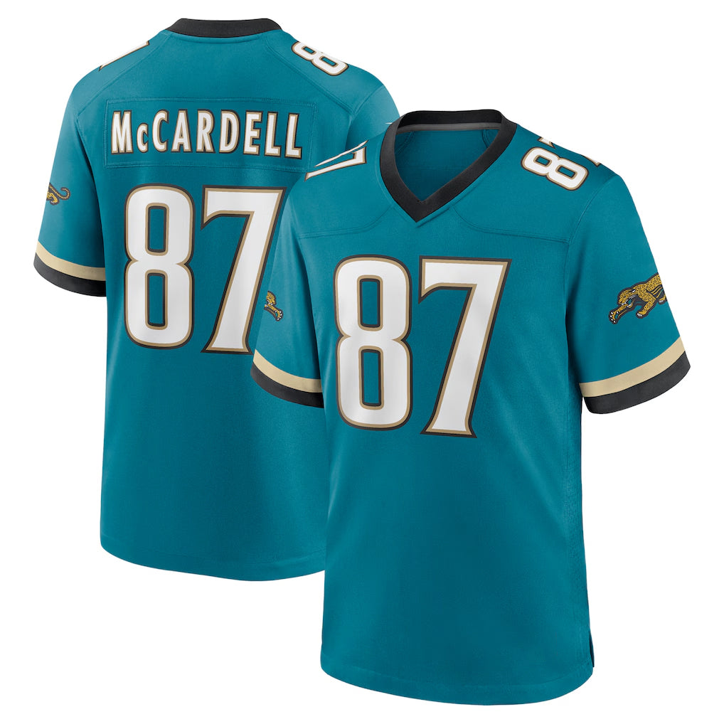 J.Jaguars #87 Keenan McCardell Player Teal Prowler Throwback Limited Home Game Odoa Stitched Jerseys