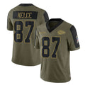 KC.Chiefs #87 Travis Kelce Player Olive Salute To Service Limited Game Odoa Stitched Jerseys