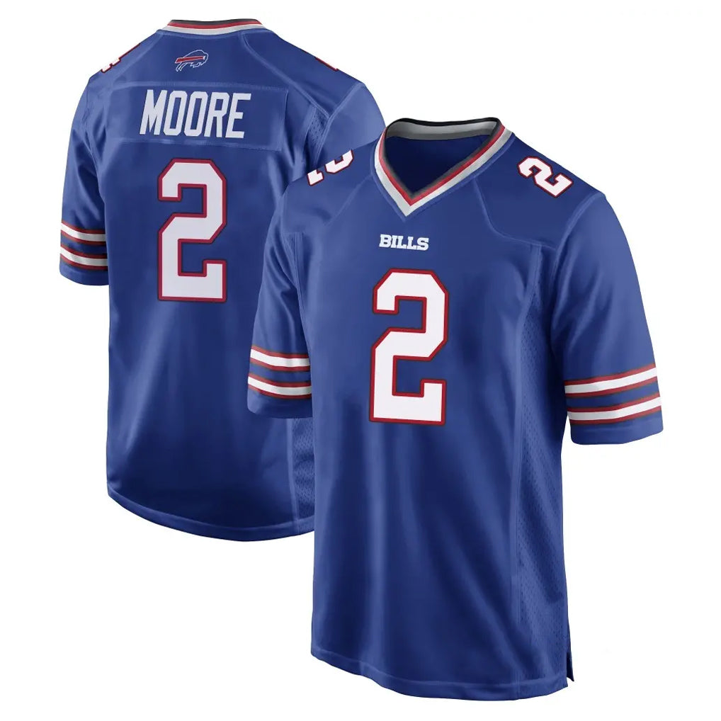 B.Bills #2 DJ Moore Player Royal Home Game Odoa Stitched Jerseys