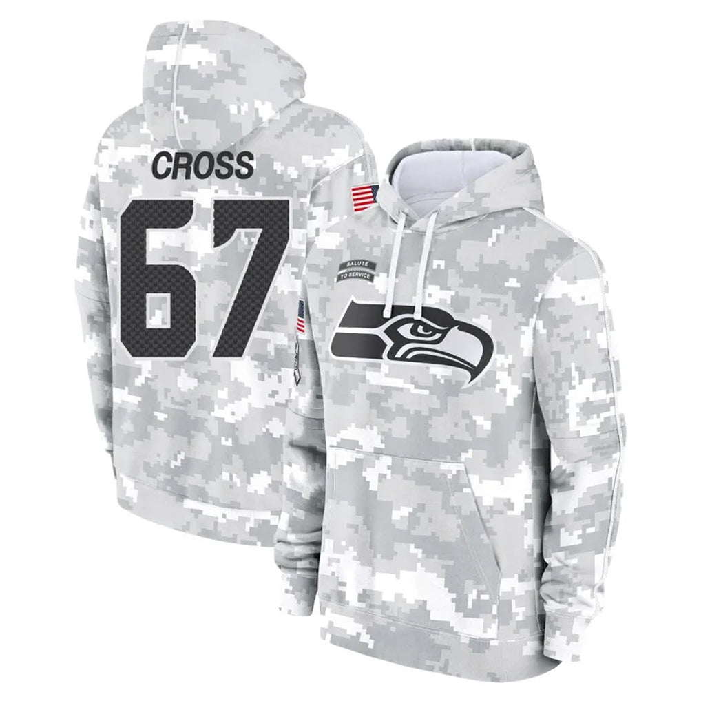 S.Seahawks #67 Charles Cross Player Arctic Camo Limited Salute to Service Pullover Hoodies Game Odoa Stitched Jerseys
