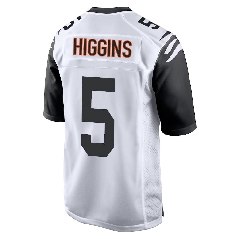 C.Bengals #5 Tee Higgins Player White Alternate Home Game Odoa Stitched Jerseys