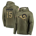 LA.Rams #15 Ty Simpson Player Olive Salute to Service Pullover Hoodies Home Game Odoa Stitched Jerseys