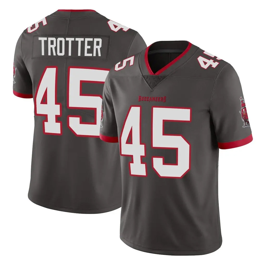 TB.Buccaneers #45 Josiah Trotte Player Pewter Limited Alternate Vapor Home Game Odoa Stitched Jerseys