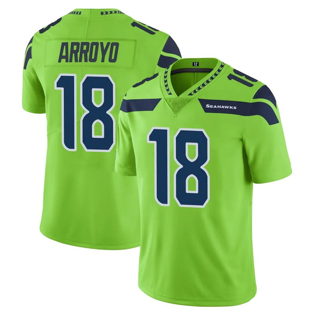 S.Seahawks #18 Elijah Arroyo Player Green Limited Color Rush Home Game Odoa Stitched Jerseys