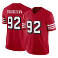 SF.49ers #92 Osa Odighizuwa Player Red Limited Alternate Vapor F.U.S.E. Home Game Odoa Stitched Jerseys