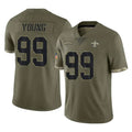NO.Saints #99 Chase Young Player Olive Salute To Service Limited Odoa Stitched Jerseys