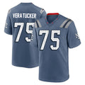 NE.Patriots #75 Alijah Vera-Tucker Player Blue Rivalries Collection Home Game Odoa Stitched Jerseys