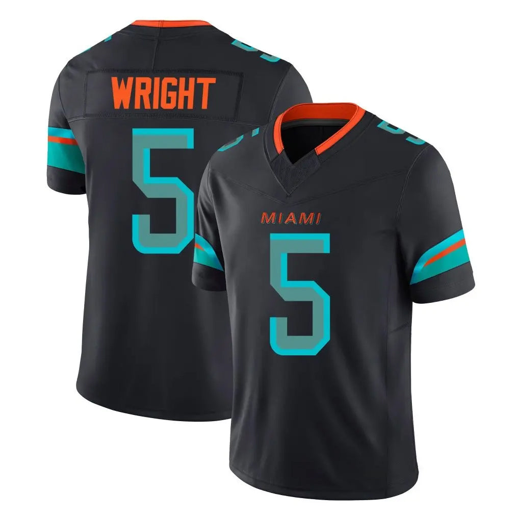 M.Dolphins #5 Jaylen Wright Player Black Limited Pitch Rivalries Collection Home Game Odoa Stitched Jerseys