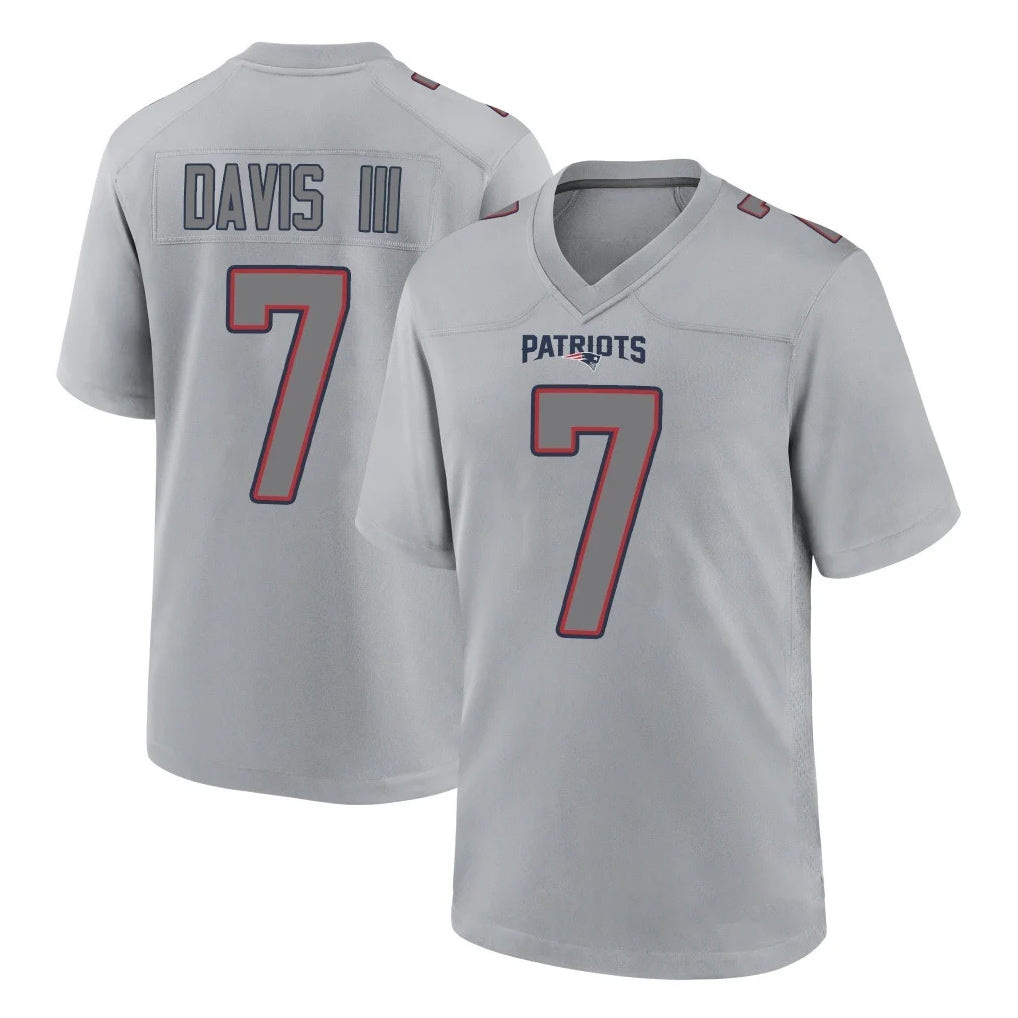 NE.Patriots #7 Carlton Davis III Player Gray Fashion Limited Home Game Odoa Stitched Jerseys