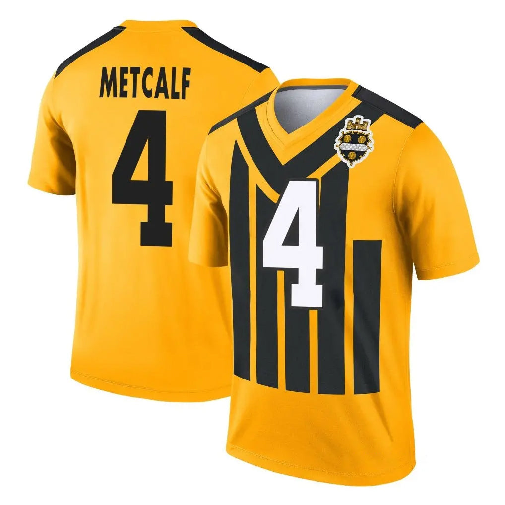 P.Steelers #4 DK Metcalf Player Gold Legend Limited 1933 Throwback Performance Home Game Odoa Stitched Jerseys