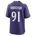 B.Ravens #91 Trey Hendrickson Player Purple Home Game Odoa Stitched Jerseys