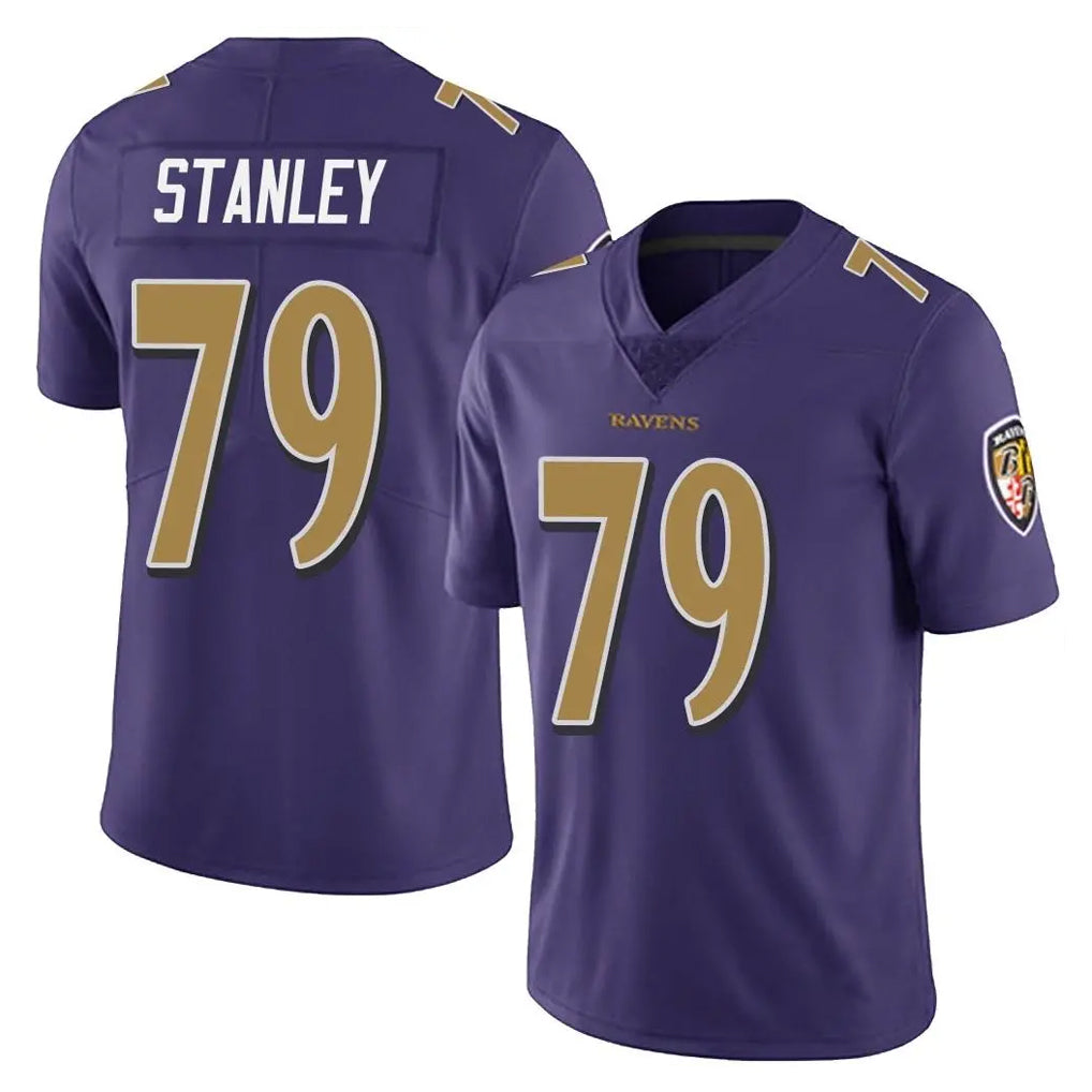 B.Ravens #79 Ronnie Stanley Player Purple Color Rush Vapor Untouchable Limited Home Game Odoa Stitched Jerseys