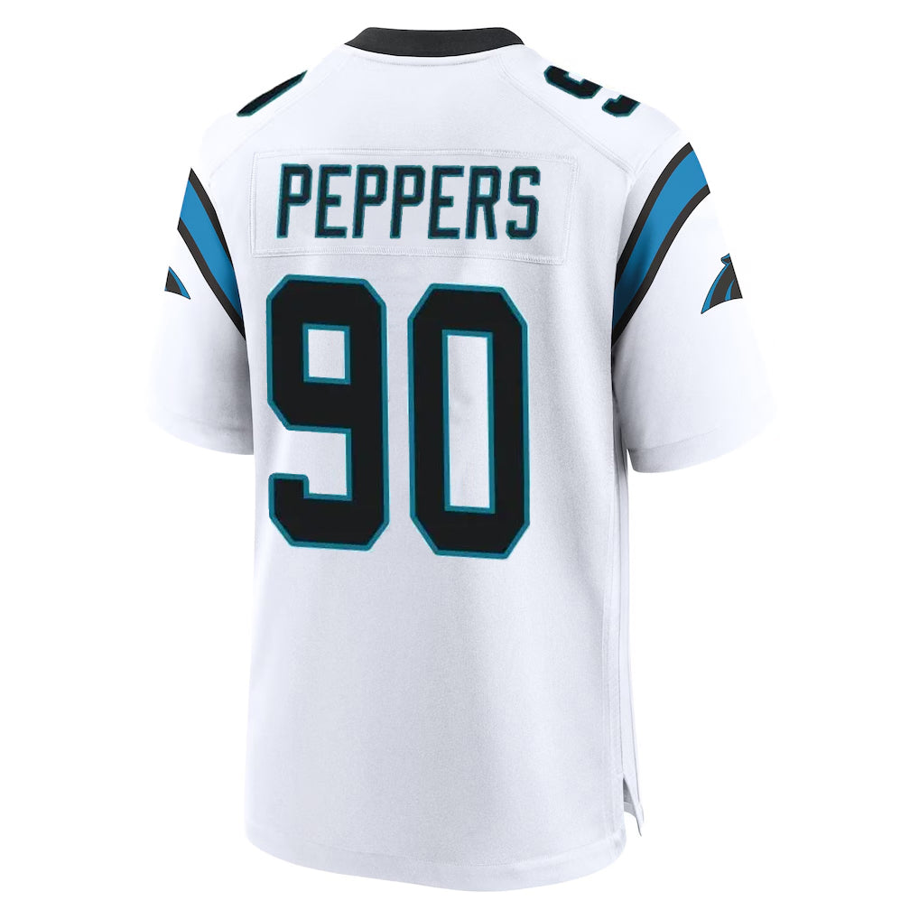 C.Panthers #90 Julius Peppers Player White Home Game Odoa Stitched Jerseys