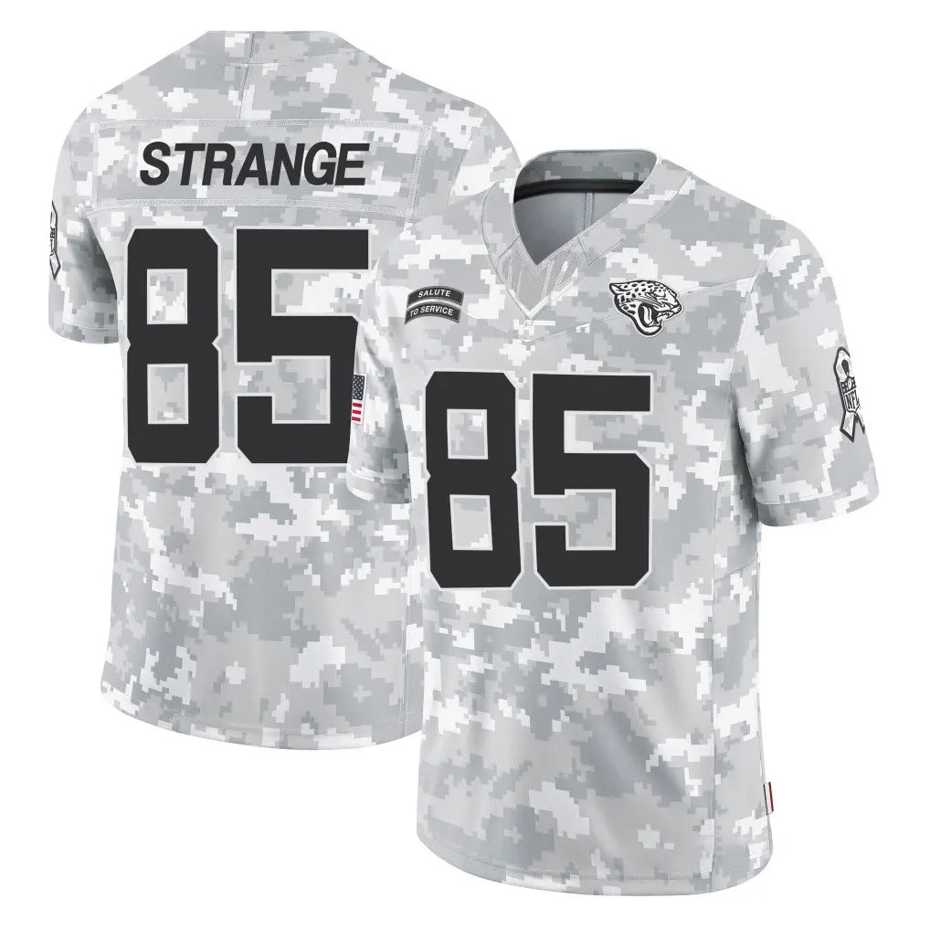 J.Jaguars #85 Brenton Strange Player Arctic Camo Salute To Service Limited Game Odoa Stitched Jerseys