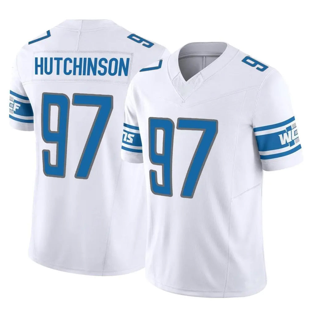 D.Lions #97 Aidan Hutchinson Player White Vapor F.U.S.E. Limited Home Game Odoa Stitched Jerseys