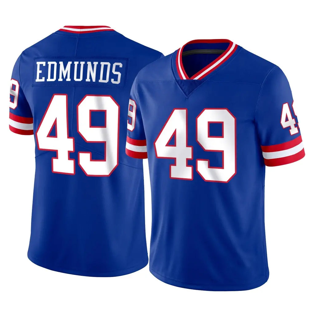 NY.Giants #49 Tremaine Edmunds Player Royal Classic Vapor Home Game Odoa Stitched Jerseys
