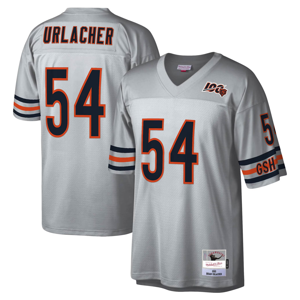 C.Bears #54 Brian Urlacher Player Silver Mitchell & Ness Legacy Replica Odoa Stitched Jerseys