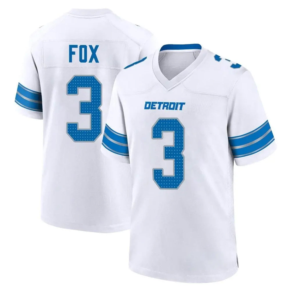 D.Lions #3 Jack Fox Player White Alternate Home Game Odoa Stitched Jerseys
