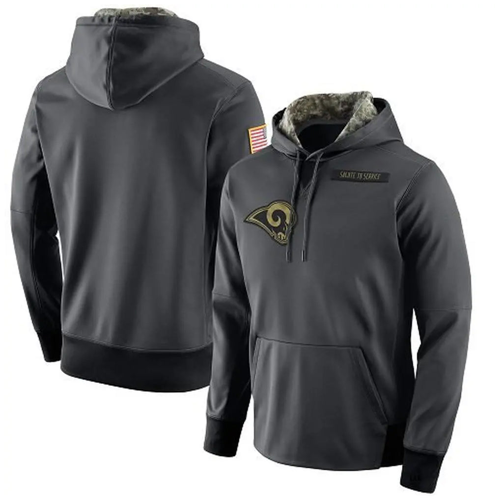 LA.Rams ## Rams Blank Player Gray Pullover Hoodie Limited Game Odoa Stitched Jerseys