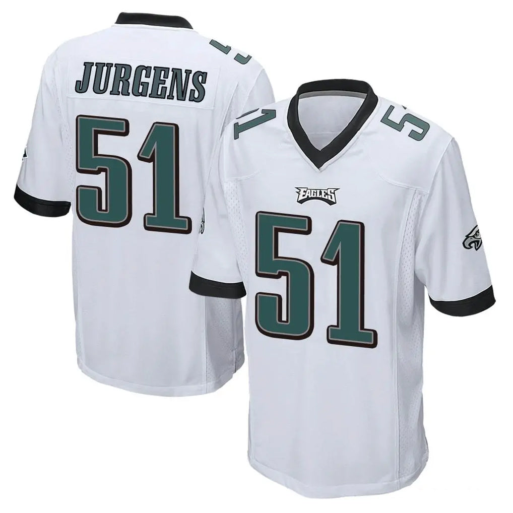 P.Eagles #51 Cam Jurgens Player White Home Game Odoa Stitched Jerseys