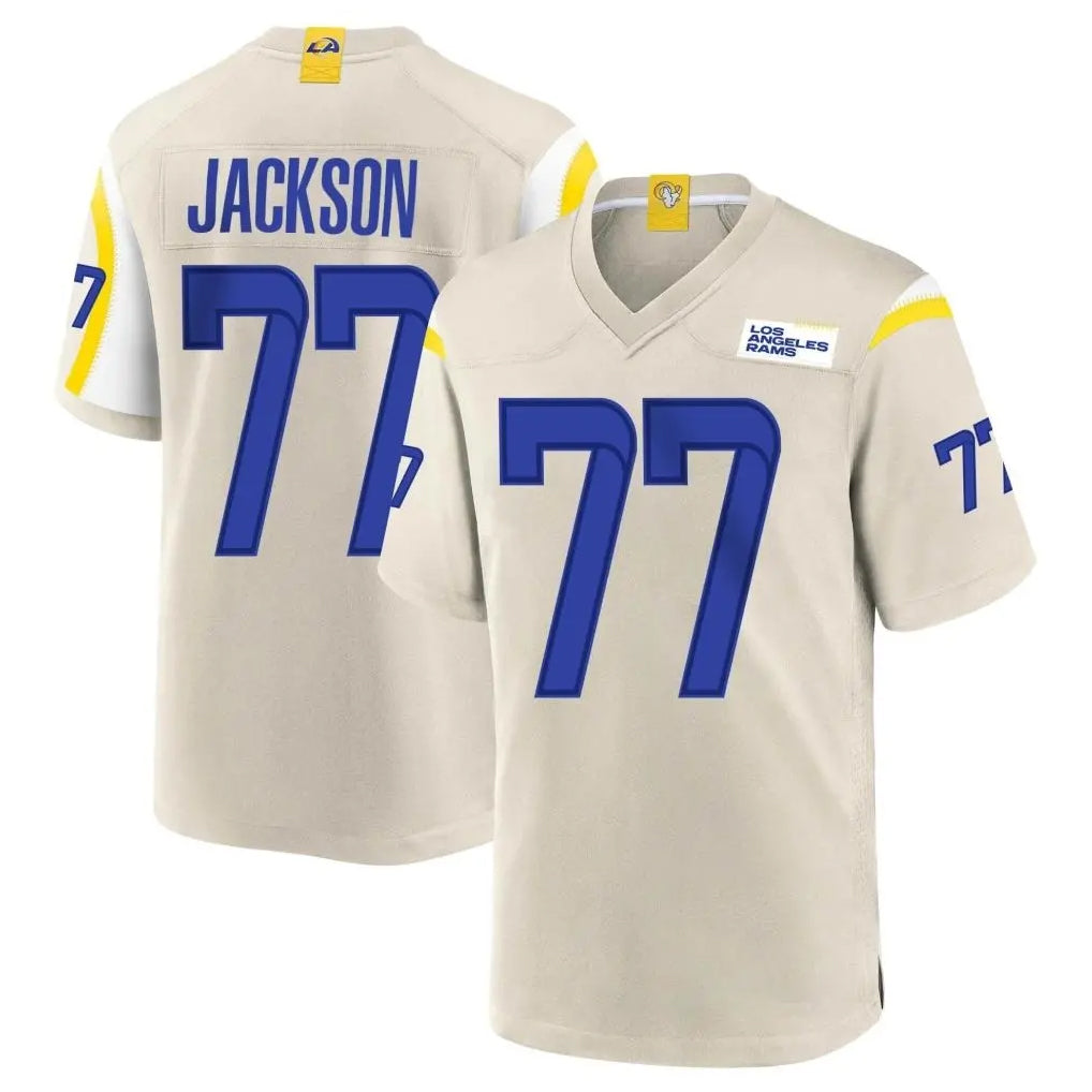 LA.Rams #77 Alaric Jackson Player Bone Home Game Odoa Stitched Jerseys