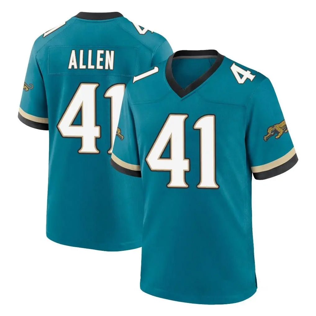 J.Jaguars #41 Josh Hines-Allen Player Teal Prowler Throwback Limited Home Game Odoa Stitched Jerseys