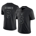 LV.Raiders #5 Eric Stokes Player Black Reflective Limited Game Odoa Stitched Jerseys