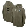 M.Dolphins #5 Jaylen Wright Player Olive Salute to Service Pullover Hoodies Limited Odoa Stitched Jerseys