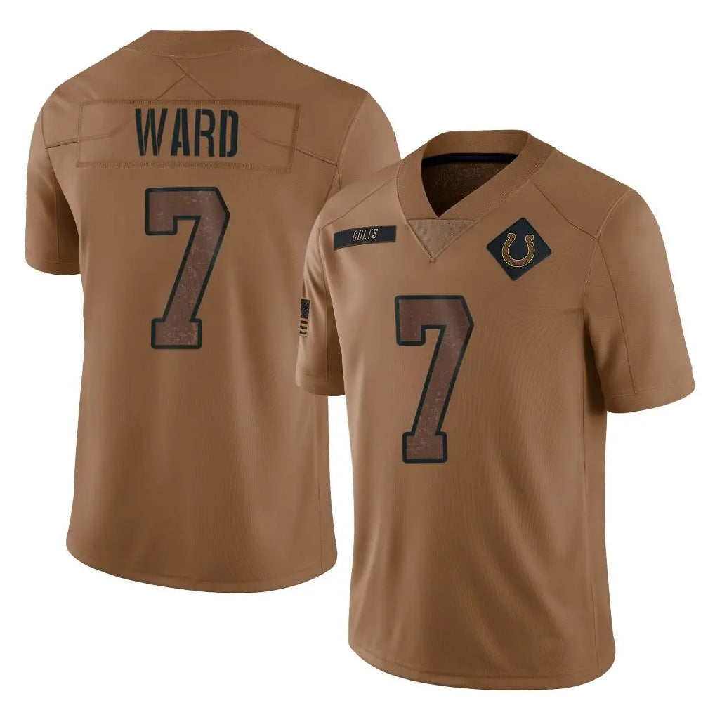IN.Colts #7 Charvarius Ward Sr. Player Brown Salute To Service Limited Odoa Stitched Jerseys