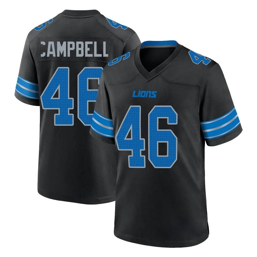 D.Lions #46 Jack Campbell Player Black Alternate Home Game Odoa Stitched Jerseys