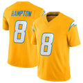 LA.Chargers #8 Omarion Hampton Player Gold Limited Vapor F.U.S.E. Home Game Odoa Stitched Jerseys