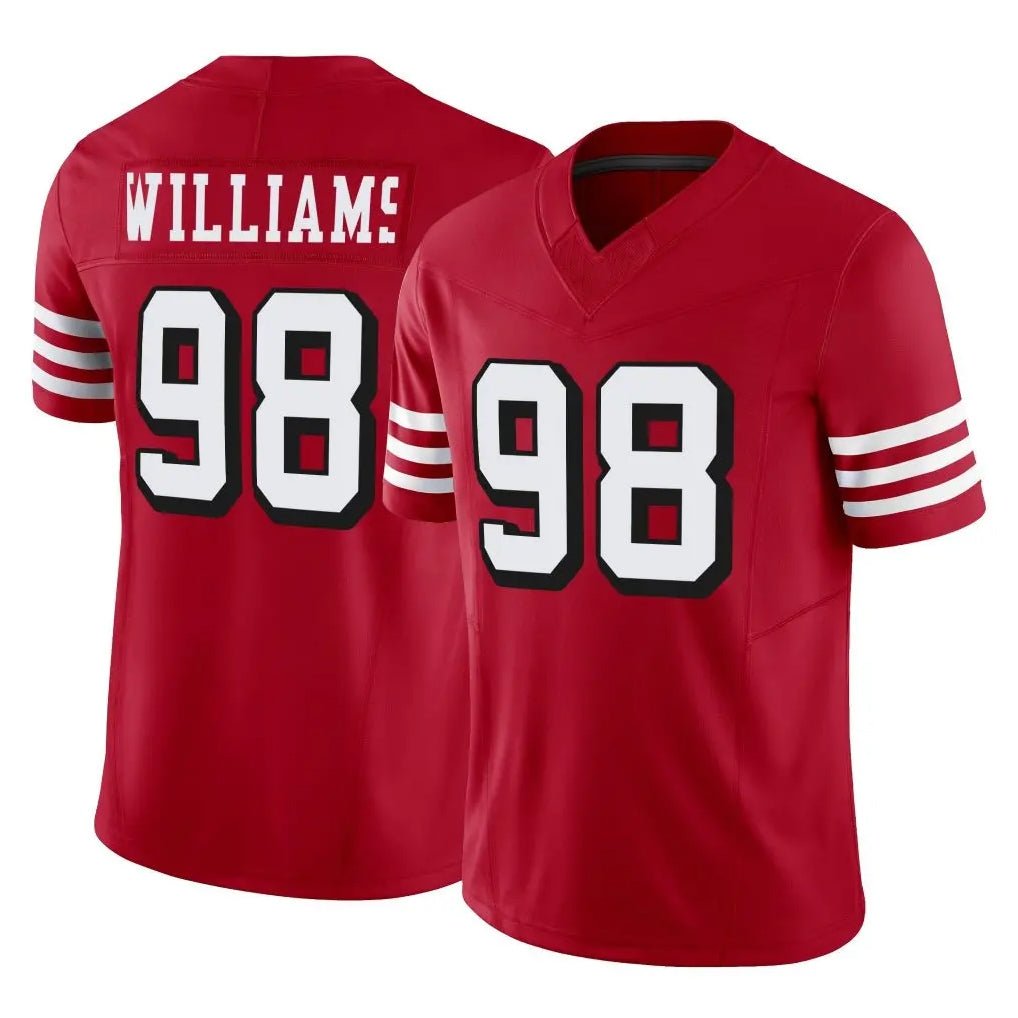 SF.49ers #98 Mykel Williams Player Red Limited Alternate Vapor F.U.S.E. Home Game Odoa Stitched Jerseys