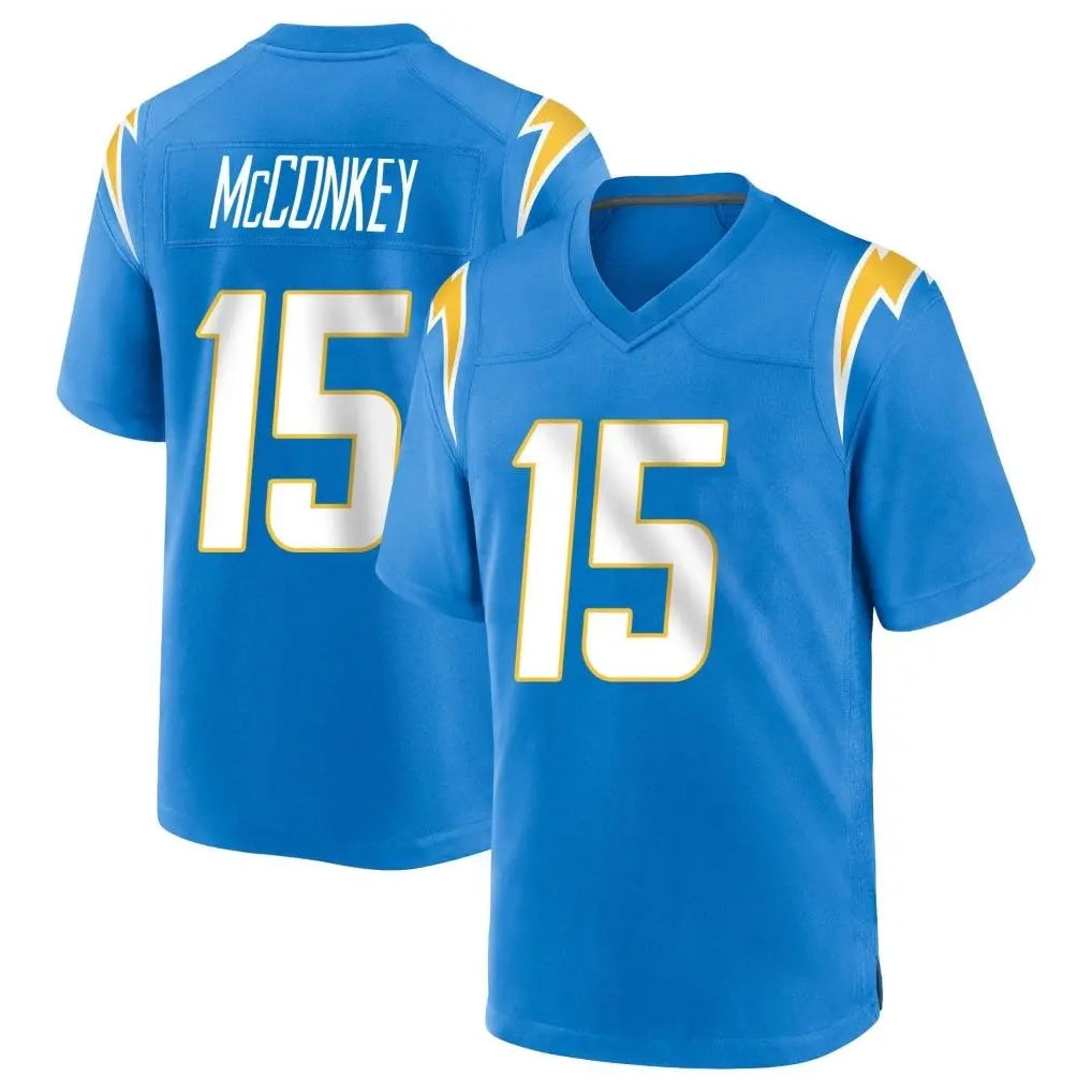 LA.Chargers #15 Ladd McConkey Player Blue Home Game Odoa Stitched Jerseys