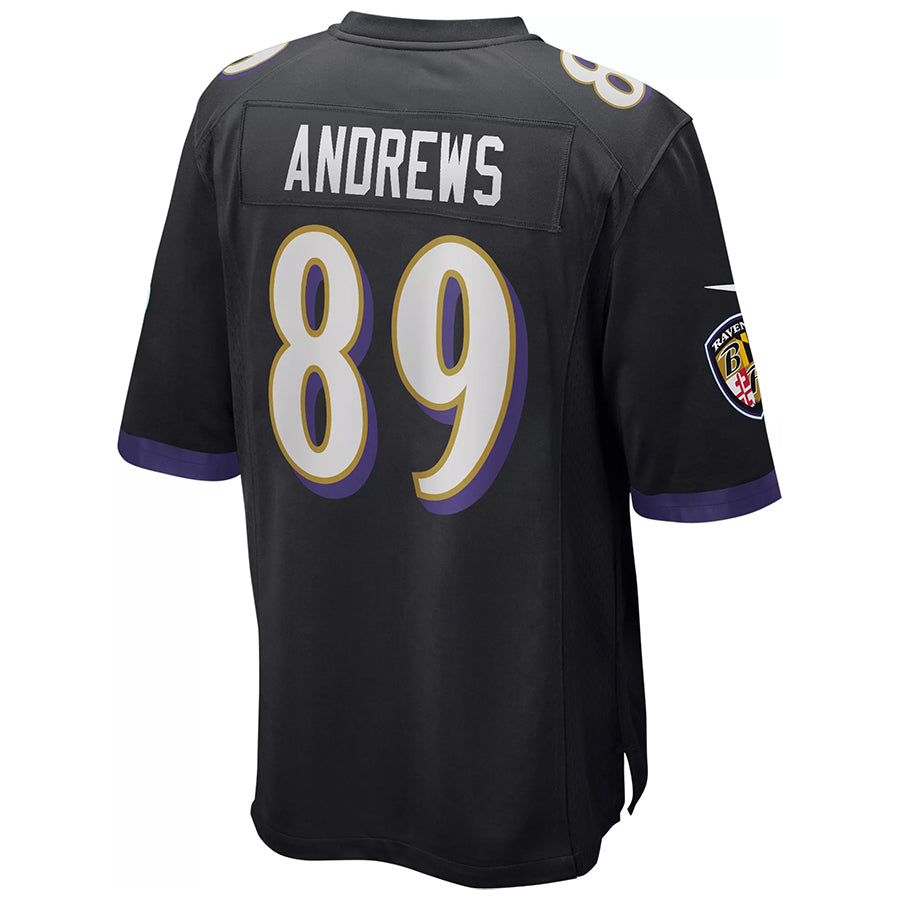 B.Ravens #89 Mark Andrews Player Black Replica Game Odoa Stitched Jerseys