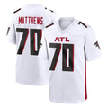 A.Falcons #70 Jake Matthews Player White Home Game Odoa Stitched Jerseys