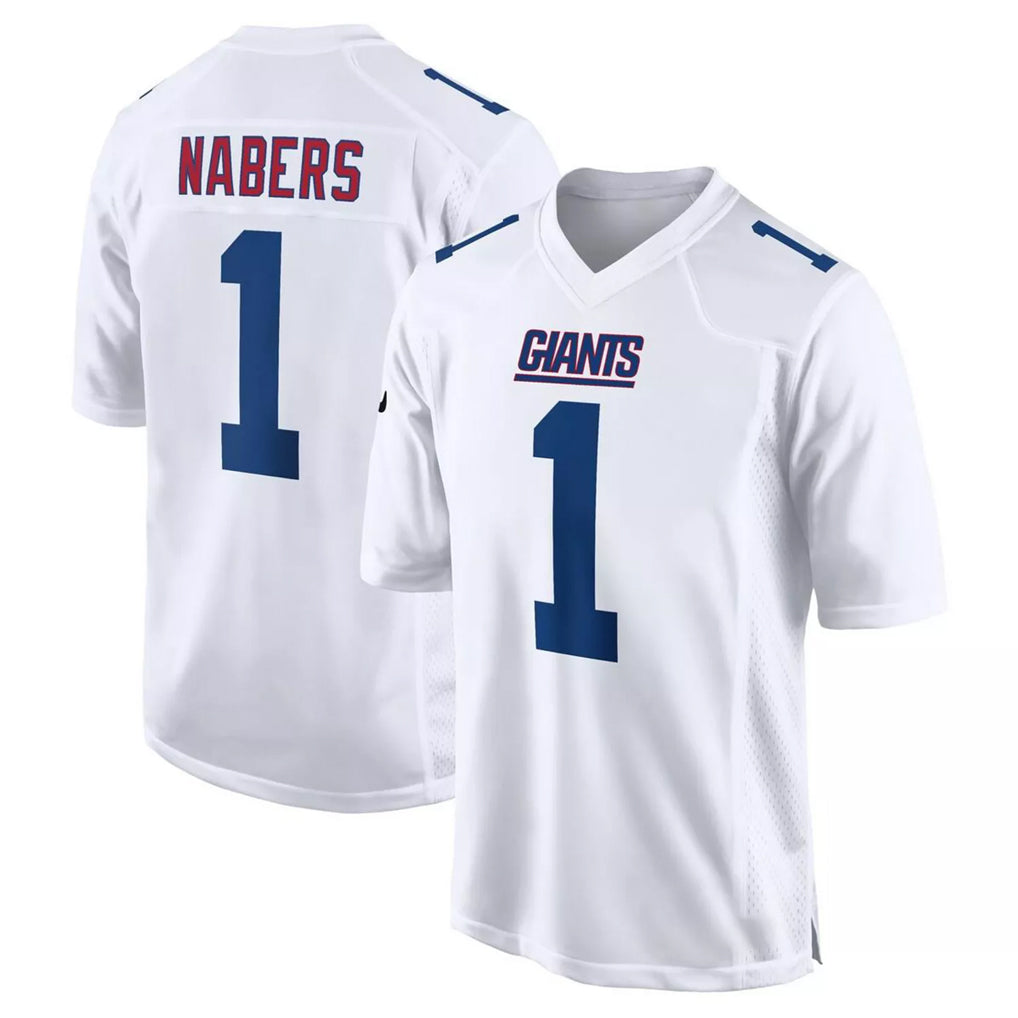 NY.Giants #1 Malik Nabers Player White Fashion Limited Home Game Odoa Stitched Jerseys