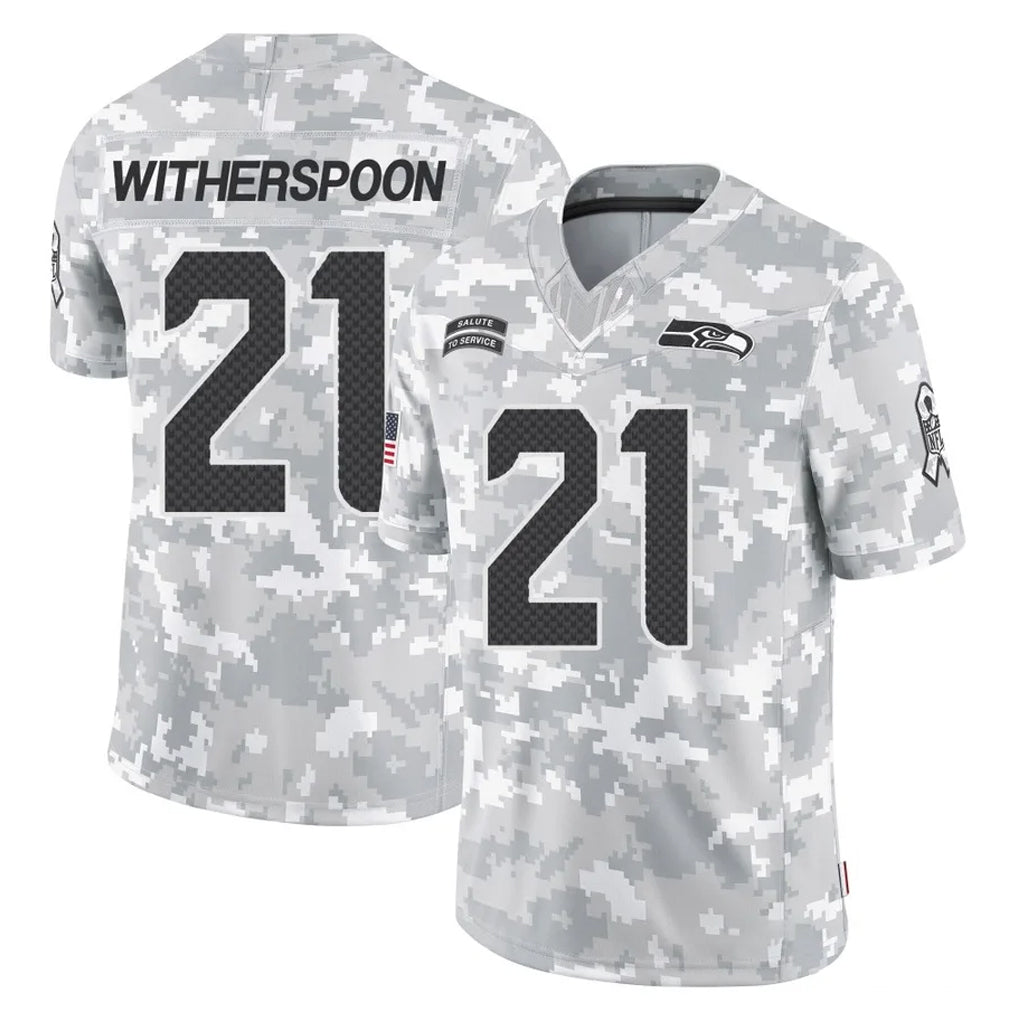 S.Seahawks #21 Devon Witherspoon Player Arctic Camo Limited Salute To Service Home Game Odoa Stitched Jerseys