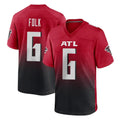 A.Falcons #6 Nick Folk Player Red Home Game Odoa Stitched Jerseys