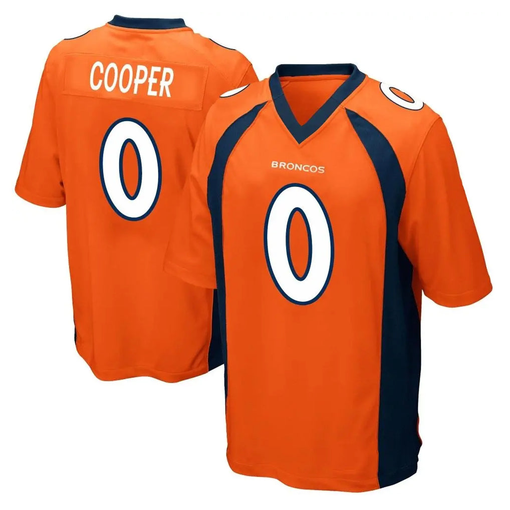 D.Broncos #0 Jonathon Cooper Player Orange Color Home Game Odoa Stitched Jerseys