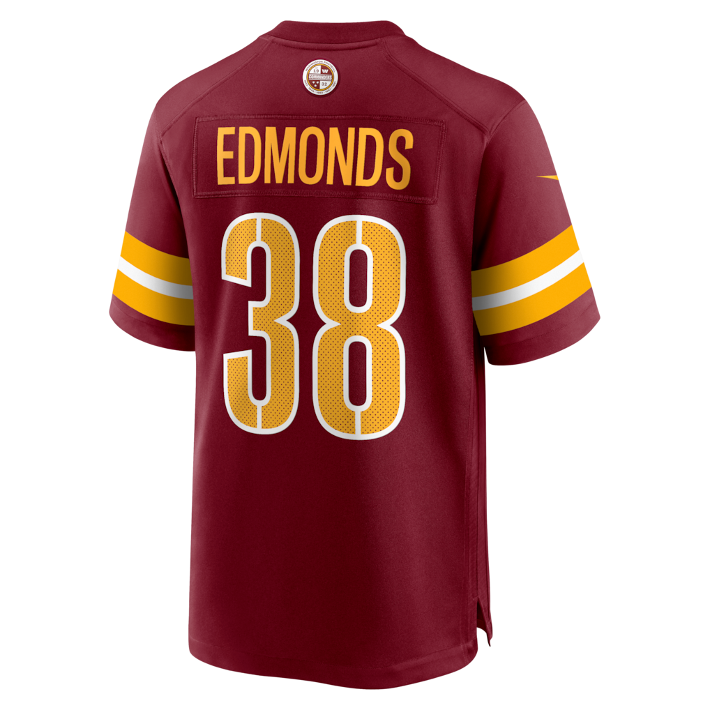 Odoa W.Commanders #38 Chase Edmonds Burgundy Team Game Jersey