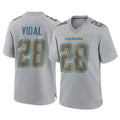 LA.Chargers #28 Kimani Vidal Player Gray Atmosphere Fashion Home Game Odoa Stitched Jerseys